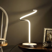 Load image into Gallery viewer, 18" White Curvy Spiral LED Table Lamp
