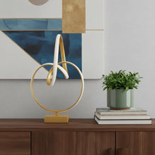 Load image into Gallery viewer, 19" Gold Metal Abstract Geo LED Table Lamp
