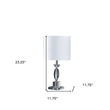 Load image into Gallery viewer, 23" Silver Crystal Standard Table Lamp With White Classic Drum Shade Table Lamp
