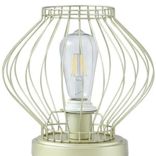 Load image into Gallery viewer, 10" Gold Bedside Table Lamp With Gold Cage Shade
