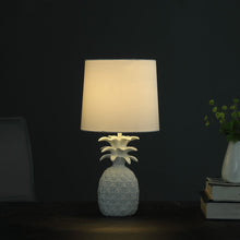 Load image into Gallery viewer, 17" White Pineapple Table Lamp With Empire Shade
