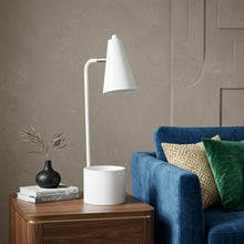 Load image into Gallery viewer, 20" Compact White Metal Desk Lamp
