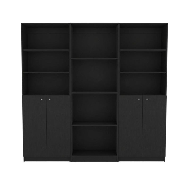 Five Tier Bookcase With Four doors (546352) - Black