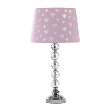 Load image into Gallery viewer, 22" Crystal With Pink And White Dot Shade Table Lamp
