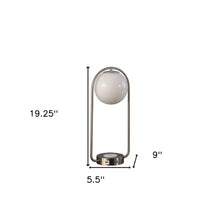 Load image into Gallery viewer, 19" Silver Clip Globe USB Table Lamp
