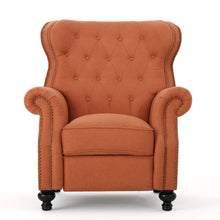 Load image into Gallery viewer, Contemporary Style Push Back Recliner With Button Tufted Stitching And Nailhead Trim
