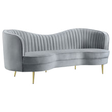 Load image into Gallery viewer, Reigha - Upholstered Sofa Lounge Furniture With Channel Tufted Backrest - Gray
