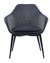 Load image into Gallery viewer, Upholstered Velvet Dining Room Arm Chair - Gray
