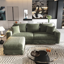 Load image into Gallery viewer, Convertible Deep Seat Sofa With Soft Pillows And Ottomans
