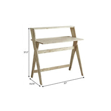 Load image into Gallery viewer, 37" Natural Solid Wood Writing Desk With Shelf

