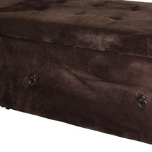 Load image into Gallery viewer, Brown Suede Shoe Storage Bench with Drawer
