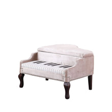 Load image into Gallery viewer, Silver Velour Baby Grand Piano Storage Bench
