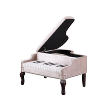 Load image into Gallery viewer, Silver Velour Baby Grand Piano Storage Bench
