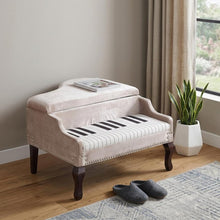 Load image into Gallery viewer, Silver Velour Baby Grand Piano Storage Bench
