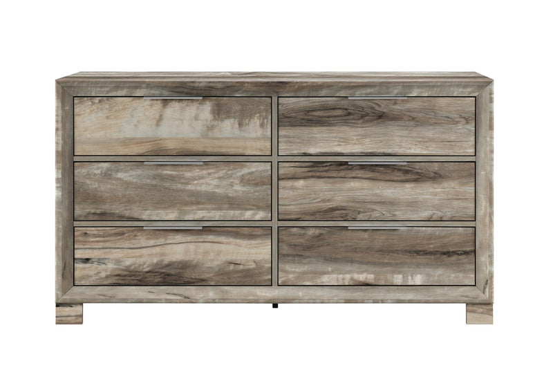 Wood Six Drawer Double Dresser (766562) - Brown