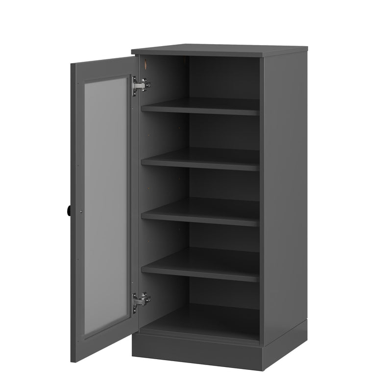 Ten Pair Solid Woodshoe Storage Cabinet (752261) - Gray