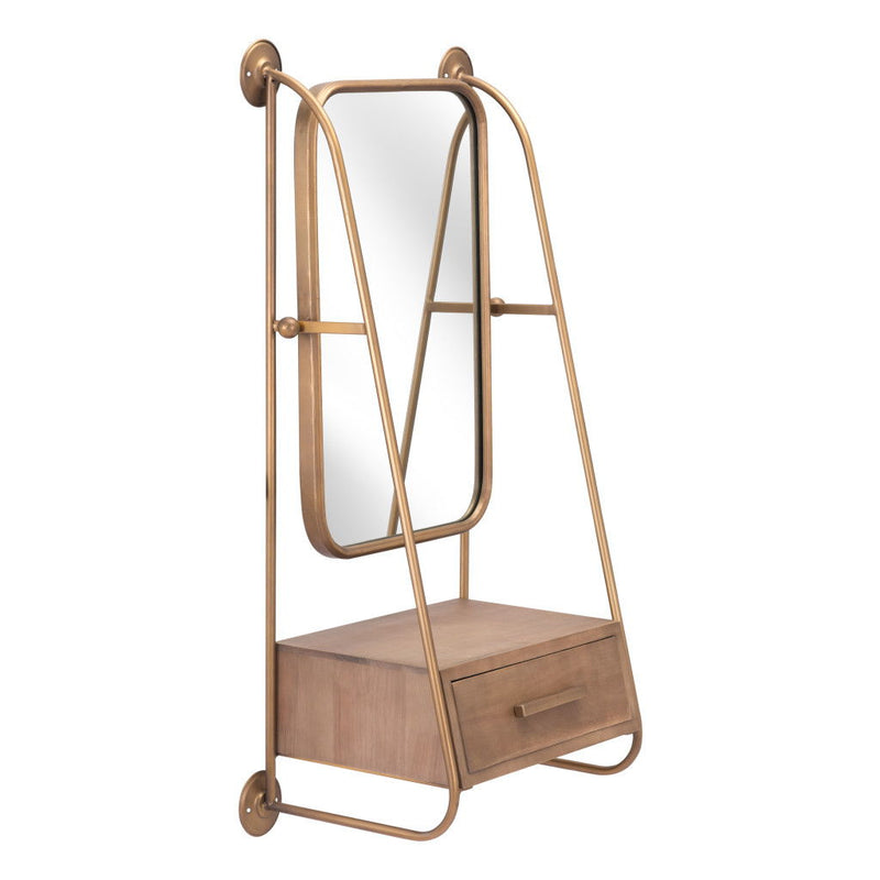 36" Steel Framed Accent Mirror - Gold