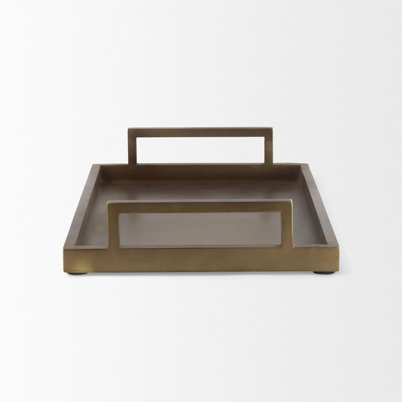 Aluminum Hand Finished Serving Tray With Handles (731275) - Gold