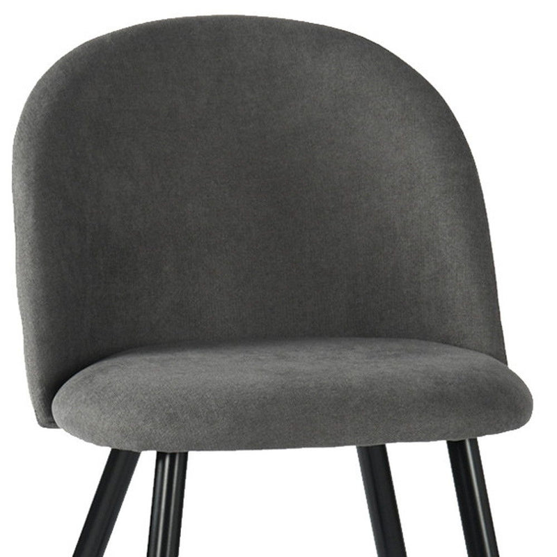 Upholstered Fabric Dining Side Chairs (Set of 2) - Gray / Black