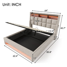 Load image into Gallery viewer, Upholstered Platform Bed With A Hydraulic Storage System, LED And USB Charging (Without Mattress)
