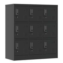 Load image into Gallery viewer, 9 Door Employee Storage Locker With Card Slot, Lockers For Office, Gym, School, And Home - Black
