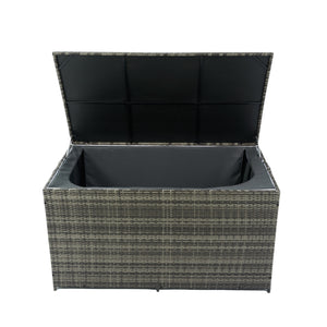 Outdoor Storage Box, 200 Gallon Wicker Patio Deck Boxes with Lid, Outdoor Cushion Storage for Kids Toys, Pillows, Towel