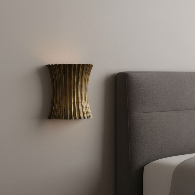11" Metal Corner Wall Light - Gold
