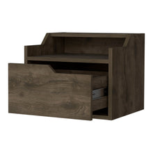 Load image into Gallery viewer, 13" One Drawer Faux Wood Floating Nightstand - Brown
