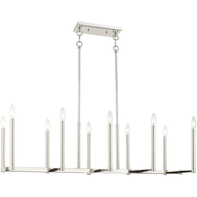 18'' Ten Light Dimmable Chandelier With Shades - Nickel