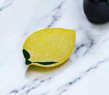 Load image into Gallery viewer, 6" Lemon Metal Handmade Tray - Yellow
