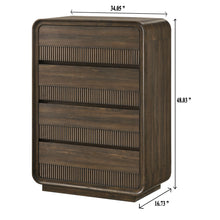 Load image into Gallery viewer, Flair Rounded Edges 1 Piece Chest, 5 Drawer Storage Bedroom Furniture - Brown

