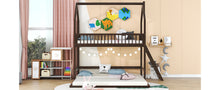 Load image into Gallery viewer, Twin Over Twin-Twin House Bunk Bed with Extending Trundle and Ladder
