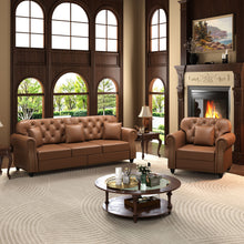 Load image into Gallery viewer, Upholstered Sofa With Nailhead Trim, Rolled Armrests With Ottoman
