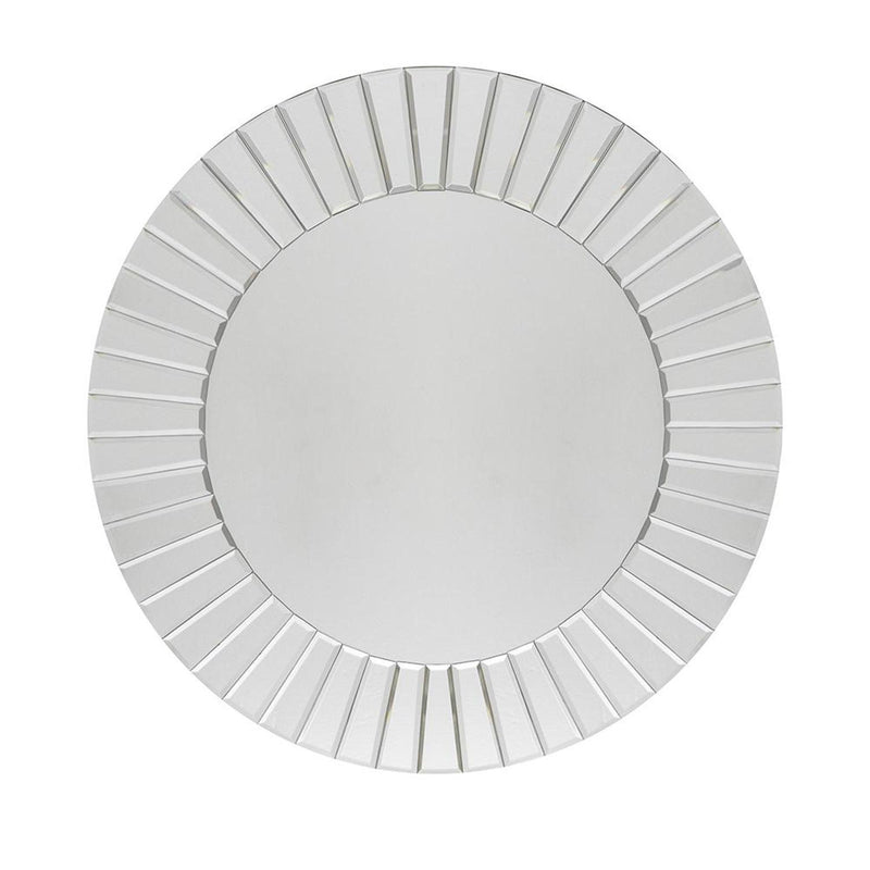 24" Round Beveled Glass Framed Accent Mirror - Clear