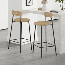 Load image into Gallery viewer, Boho Style Handwoven Paper Rope Counter Stools (Set of 2)
