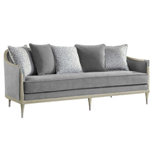 Load image into Gallery viewer, Fernando - Sofa With 5 Pillows - Gray Chenille &amp; Champagne
