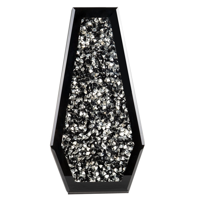Table Vase With Faux Crystals - Black / Silver