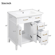 Load image into Gallery viewer, Modern Bathroom Vanity With Ceramic Sink, Soft Close Storage Cabinet

