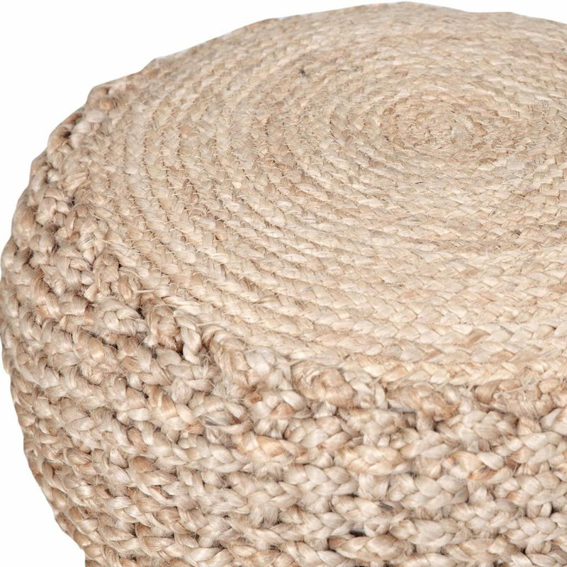 Jute Round Ottoman - Tan