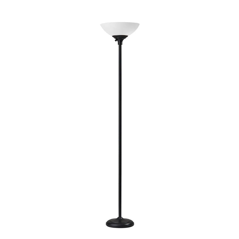 Tailored Metal Torchiere With Bright Illumination - Black