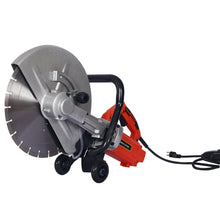 Load image into Gallery viewer, Electric 14" Cut Off Saw Wet / Dry Concrete Saw Cutter With Guide Roller And Water Line Attachment, 3000W - Black / Silver
