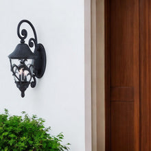 Load image into Gallery viewer, Three Light Leaf Detail Wall Light - Matte Black
