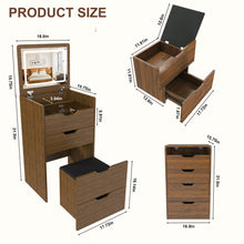 Load image into Gallery viewer, Vanity Desk With Lighted Mirror &amp; Stool
