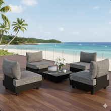 Load image into Gallery viewer, Patio Sectional Set With Modular Armless Chairs And Coffee Table - Gray
