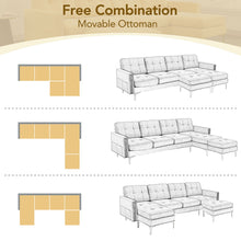 Load image into Gallery viewer, Modern L - Shape Convertible Sectional Sofa With Movable Ottoman
