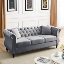 Load image into Gallery viewer, Chesterfield Sofa With Rolled Arms And Nailhead Trim

