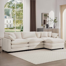 Load image into Gallery viewer, Modern Oversized Modular Cushion Sofa With Ottoman, Low Back, Deep Seating Sofa Set
