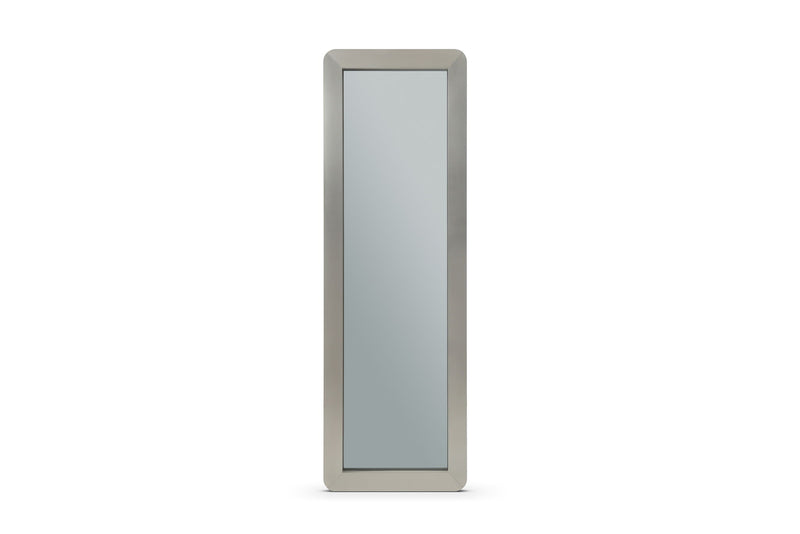 Metal Leaning Wall Mounted Framed Accent Mirror Accent - Silver