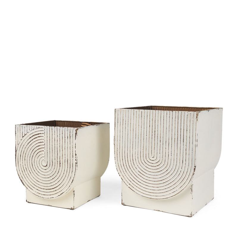 Rectangular Pot Planters (Set of 2) - White