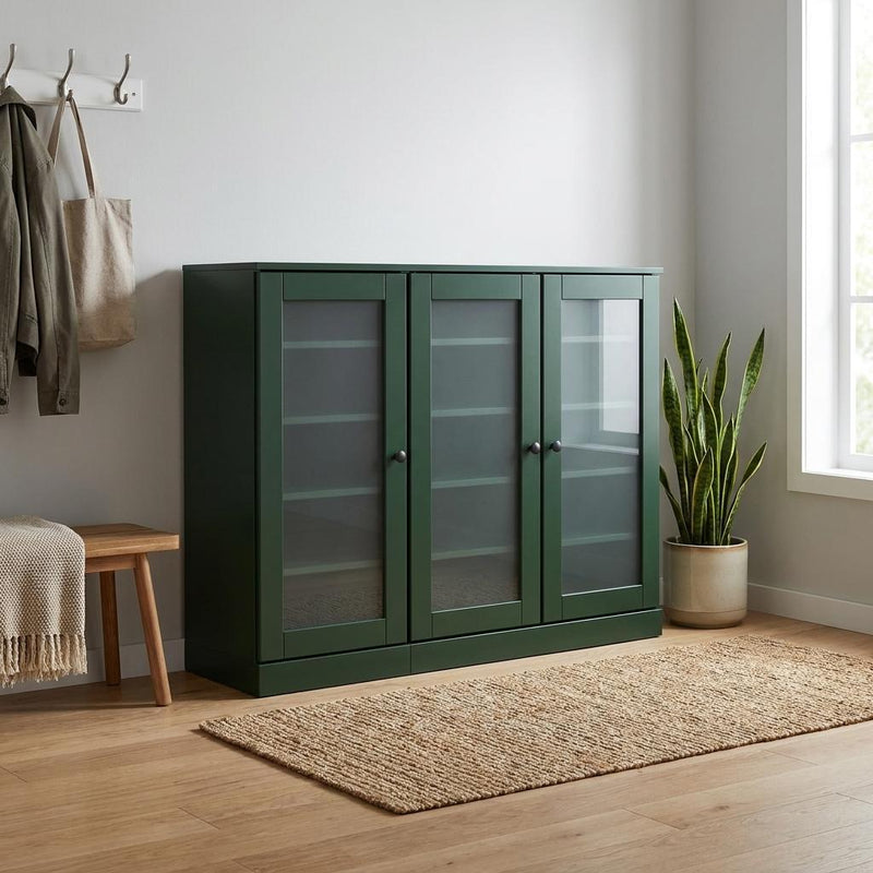 Solid Woodshoe Storage Cabinet (756036) - Green